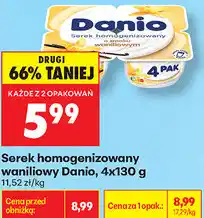 Biedronka Serek homogenizowany waniliowy Danio oferta