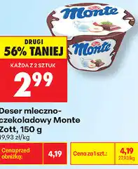 Biedronka Deser mleczno-czekoladowy Monte Zott oferta