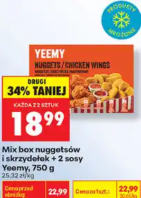 Biedronka Mix box nuggetsów i skrzydełek + 2 sosy Yeemy oferta