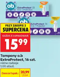 Biedronka Tampony o.b ExtraProtect, 16 szt oferta