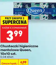Biedronka Chusteczki higieniczne mentolowe Queen, 10x10 szt oferta