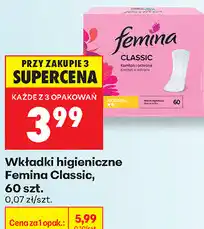 Biedronka Wkładki higieniczne Femina Classic, 60 szt oferta