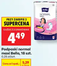 Biedronka Podpaski normal maxi Bella, 18 szt oferta