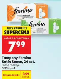 Biedronka Tampony Femina Satin Sense, 24 szt oferta