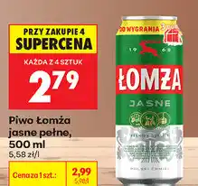 Biedronka Piwo Łomża jasne pełne oferta