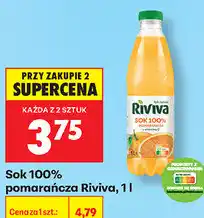 Biedronka Sok 100% pomarańcza Riviva oferta