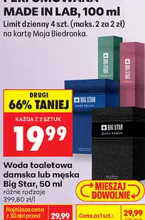 Biedronka Woda toaletowa damska lub męska Big Star oferta