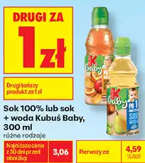Biedronka Sok 100% lub sok + woda Kubuś Baby, 300 ml oferta