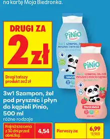 Biedronka 3w1 Szampon, żel pod prysznic i płyn do kąpieli Pinio oferta