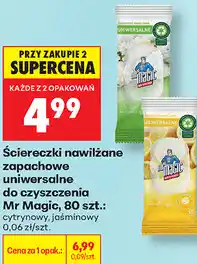 Biedronka Ściereczki nawilżane zapachowe uniwersalne do czyszczenia Mr Magic, 80 szt oferta