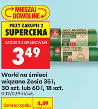 Biedronka Worki na śmieci wiązane Zosia 35 l, 30 szt. lub 60 l, 18 szt oferta