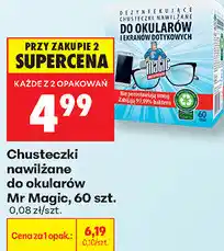 Biedronka Chusteczki nawilżane do okularów Mr Magic, 60 szt oferta