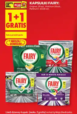Biedronka Kapsułki do zmywarki Fairy Original, Platinum, Platinum+ oferta