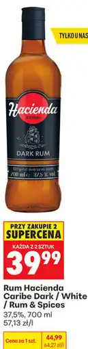 Biedronka Rum Hacienda Caribe Dark / White / Rum & Spices 37,5% oferta