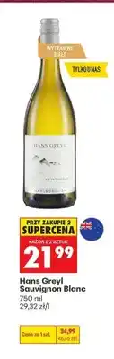 Biedronka Wino białe wytrawne Hans Greyl Sauvignon Blanc oferta