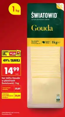 Biedronka Ser żółty Gouda w plastrach Światowid oferta