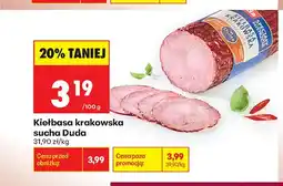 Biedronka Kiełbasa krakowska sucha Duda oferta