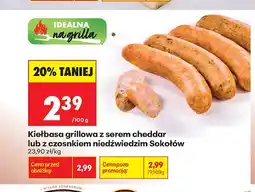 Biedronka Kiełbasa grillowa z serem cheddar Sokołów oferta