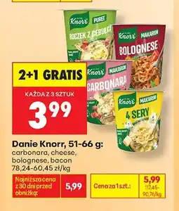 Biedronka Danie makaron Carbonara Knorr oferta