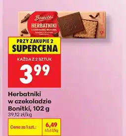Biedronka Herbatniki w czekoladzie mlecznej Bonitki oferta