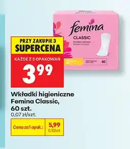 Biedronka Wkładki higieniczne Femina Classic oferta