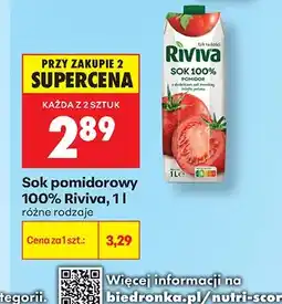Biedronka Sok pomidorowy 100% Riviva oferta