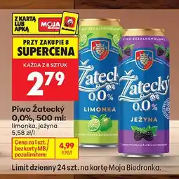 Biedronka Piwo bezalkoholowe Žatecký limonka oferta