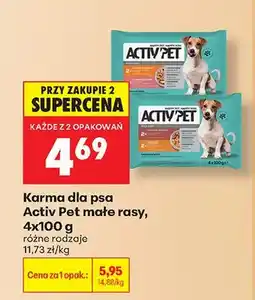 Biedronka Karma dla psa Activ Pet małe rasy 4-pak oferta