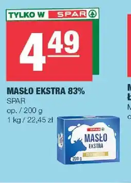Spar Masło ekstra 83% Spar oferta