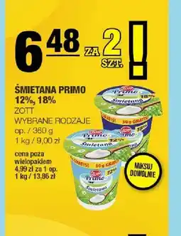 Spar Śmietana Primo 12% Zott 2-pak oferta