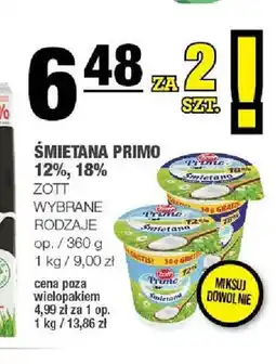 Spar Śmietana Primo 12% Zott oferta
