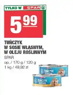 Spar Tuńczyk w sosie własnym Spar oferta