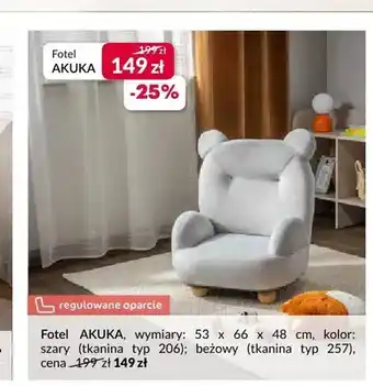 Fotel Agata Akuka szary