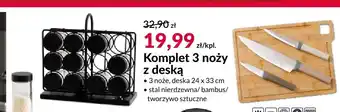Komplet 3 noży z deską