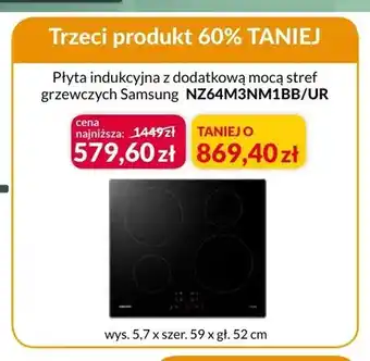 Płyta indukcyjna z dodatkową mocą stref grzewczych Samsung