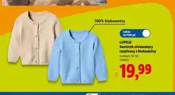 Lidl Sweterek niemowlęcy rozpinany z biobawełny Lupilu oferta