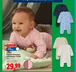 Lidl Pajacyki niemowlęce z biobawełny Lupilu 2-pak oferta