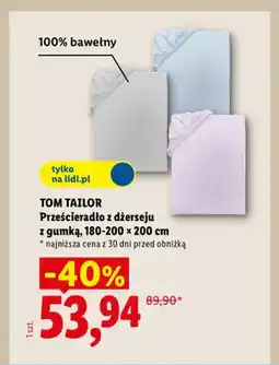 Lidl Prześcieradło z dżerseju z gumką Tom Tailor 180-200x200 cm oferta