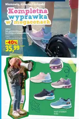 Lidl Buty sportowe dziewczęce ze świecącą podeszwą Lupilu oferta