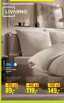 Lidl Pościel muślinowa z bawełny Livarno Home 140x200 cm oferta