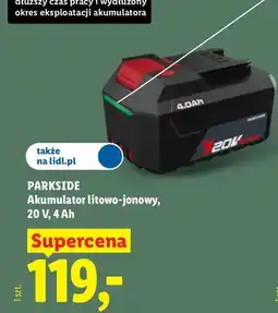 Lidl Akumulator litowo-jonowy Parkside 4Ah oferta