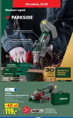 Lidl Akumulatorowa szlifierka kątowa Parkside oferta