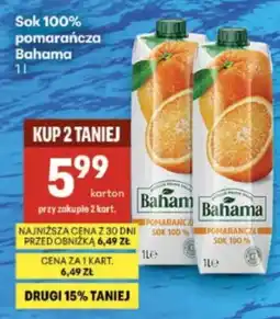Delikatesy Centrum Sok 100% pomarańcza Bahama oferta