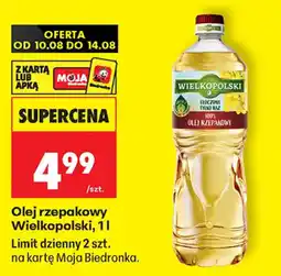 Biedronka Olej rzepakowy Wielkopolski oferta