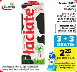 Carrefour Mleko UHT Łaciate MLEKPOL oferta