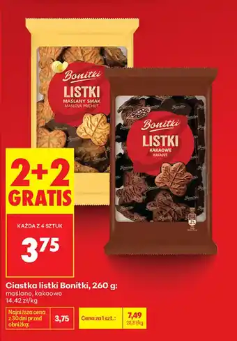 Biedronka Ciastka listki Bonitki oferta