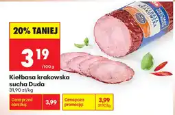 Biedronka Kiełbasa krakowska sucha Duda oferta