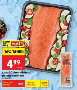 Biedronka Łosoś Coho rodzinna porcja Marinero oferta