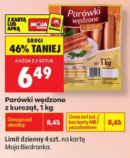 Biedronka Parówki wędzone z kurcząt oferta