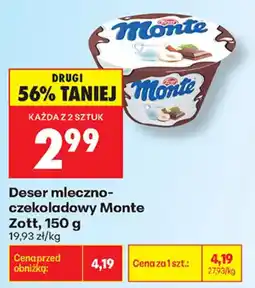 Biedronka Deser mleczno-czekoladowy Monte oferta